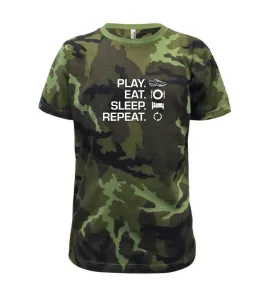 Play Eat Sleep Repeat fotbal - Dětské maskáčové triko