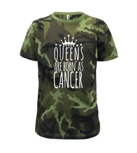 Queens are born as Cancer - Rak - Dětské maskáčové triko