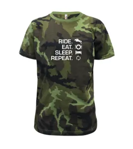 Ride Eat Sleep Repeat koně - Dětské maskáčové triko