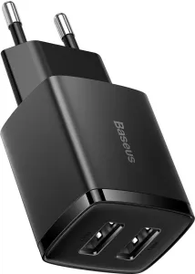 Kompaktní rychlonabíječka Baseus, 2x USB, 10,5 W (černá)