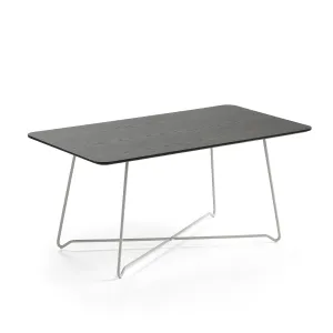 Konferenční stolek IRIS, 1100x600 mm, bílá, černý dub