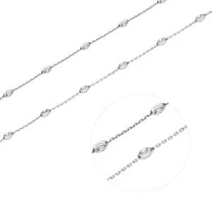 Stříbrný náhrdelník OVÁLKY MĚSÍČNÍ brus Délka řetízku: 42 cm