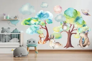 Krásná barevná nálepka na zeď pro děti v jemných tónech #2133464