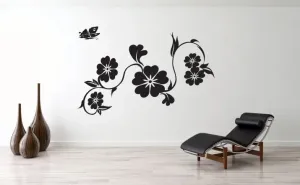 Nálepka na zeď do interiéru s motivem jednoduchých květin #4235820