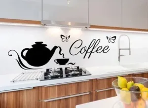Nálepka na zeď do kuchyně pro milovníky kávy #4235325
