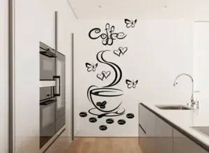 Nálepka na zeď do kuchyně šálek horké kávy