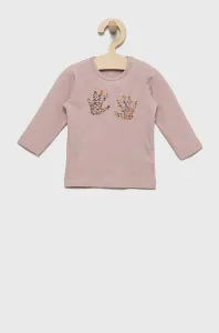 Dětské tričko s dlouhým rukávem Name it růžová barva, s potiskem
