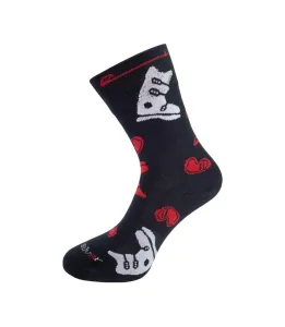 nanosilver Společenské ponožky se vzorem SKI - velký motiv - L 43/46 - černo/červené