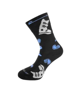 nanosilver Společenské ponožky se vzorem SKI - velký motiv - L 43/46 - černo/modré