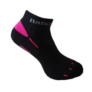 nanosilver Sportovní ponožky nízké kotníkové - L 43/46 - černá/růžová
