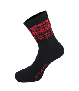 nanosilver Termo ponožky SNOW černé - M 39/42 - černá/červená