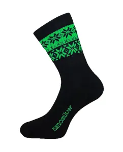 nanosilver Termo ponožky SNOW černé - M 39/42 - černá/zelená