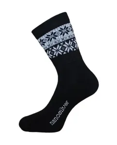 nanosilver Termo ponožky SNOW černé - S 35/38 - černá/bílá