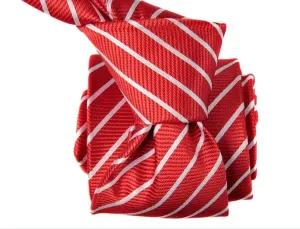 nanosilver Moderní kravata nanosilver® ošetřena nanotechnologií - červená bílé proužky