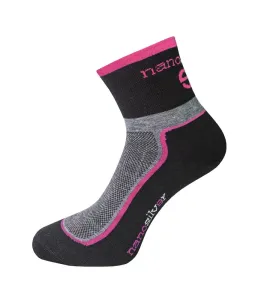 nanosilver Cyklo ponožky se stříbrem + Coolmax - S 35/38 - černá/růžová
