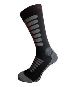 nanosilver SPECIÁLNÍ VYSOKÉ ponožky se stříbrem nanosilver - M 39/42 - černá/červená