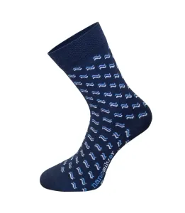 nanosilver Společenské ponožky se vzorem - S 35/38 - Vlnky modré