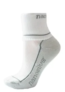 nanosilver Sportovní ohrnovací ponožky se stříbrem nanosilver - L 43/46 - bílé