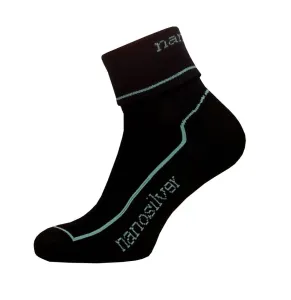 nanosilver Sportovní ohrnovací ponožky se stříbrem nanosilver - M 39/42 - černá/tyrkys