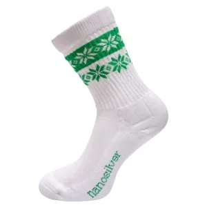 nanosilver Termo ponožky se stříbrem SNOW - L 43/46 - bílo/zelená