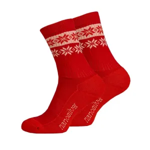 nanosilver Termo ponožky SNOW barevné - S 35/38 - červeno/bílé