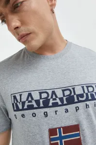 Tričko Napapijri šedá barva