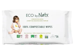 Eco Naty ECO vlhčené ubrousky Naty bez vůně - pro citlivou pokožku (56 ks)