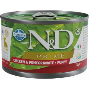 Konzerva N&D Prime Dog Puppy Mini Chicken&Pomegranate 140g