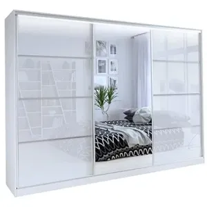 Nejlevnější nábytek Litolaris 250 se zrcadlem, bílý lesk #5727223