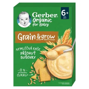 GERBER Organic nemléčná kaše s příchutí sušenky 9× 200 g