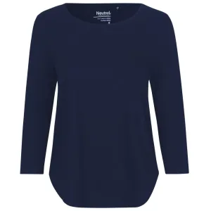 Neutral Dámské tričko s 3/4 rukávem z organické Fairtrade bavlny - Námořní modrá | M