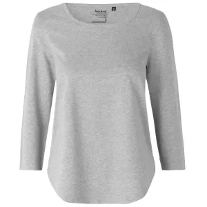 Neutral Dámské tričko s 3/4 rukávem z organické Fairtrade bavlny - Sportovně šedá | XS
