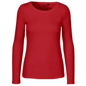 Neutral Dámské tričko s dlouhým rukávem z organické Fairtrade bavlny - Červená | XL