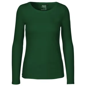 Neutral Dámské tričko s dlouhým rukávem z organické Fairtrade bavlny - Lahvově zelená | M