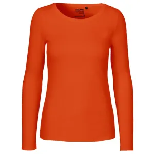 Neutral Dámské tričko s dlouhým rukávem z organické Fairtrade bavlny - Oranžová | XL