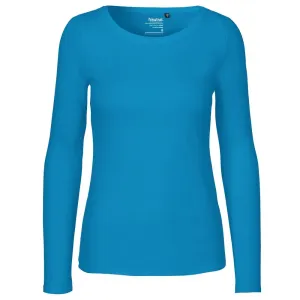 Neutral Dámské tričko s dlouhým rukávem z organické Fairtrade bavlny - Safírová modrá | L