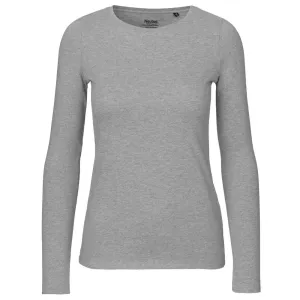 Neutral Dámské tričko s dlouhým rukávem z organické Fairtrade bavlny - Sportovně šedá | L