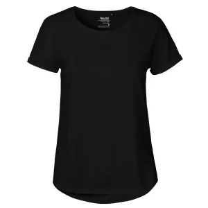Neutral Dámské tričko s ohrnutými rukávy z organické Fairtrade bavlny - Černá | L