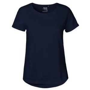 Neutral Dámské tričko s ohrnutými rukávy z organické Fairtrade bavlny - Námořní modrá | L
