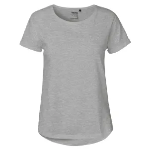 Neutral Dámské tričko s ohrnutými rukávy z organické Fairtrade bavlny - Sportovně šedá | L