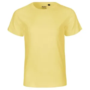 Neutral Dětské tričko s krátkým rukávem z organické Fairtrade bavlny - Dusty yellow | 116/122