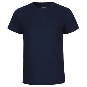 Neutral Dětské tričko s krátkým rukávem z organické Fairtrade bavlny - Námořní modrá | 128/134