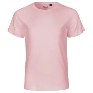 Neutral Dětské tričko s krátkým rukávem z organické Fairtrade bavlny - Světle růžová | 116/122