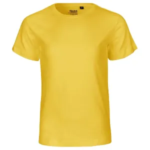 Neutral Dětské tričko s krátkým rukávem z organické Fairtrade bavlny - Žlutá | 104/110