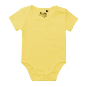 Neutral Dětské body s krátkým rukávem z organické Fairtrade bavlny - Dusty yellow | 62 #3799481