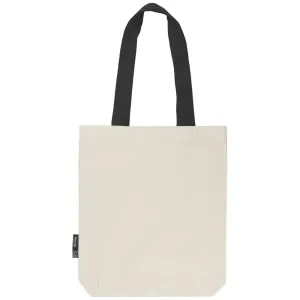 Neutral Nákupní taška s barevnými uchy z organické Fairtrade bavlny - Přírodní / černá