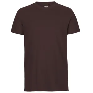 Neutral Pánské tričko Fit z organické Fairtrade bavlny - Hnědá | M
