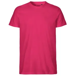 Neutral Pánské tričko Fit z organické Fairtrade bavlny - Růžová | S