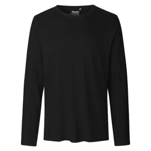 Neutral Pánské tričko s dlouhým rukávem z organické Fairtrade bavlny - Černá | L