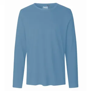 Neutral Pánské tričko s dlouhým rukávem z organické Fairtrade bavlny - Dusty indigo | XL